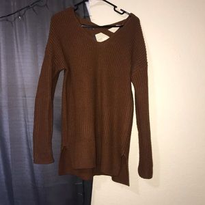BROWN KNIT SWEATER